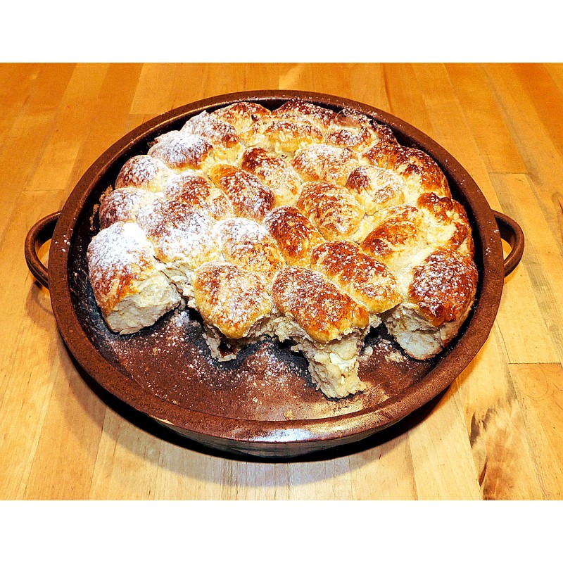 Koláč z kameninové formy. Recept na mřížkový koláč. Mřížkový koláč pečený v horkovzdušné troubě na 180°C.